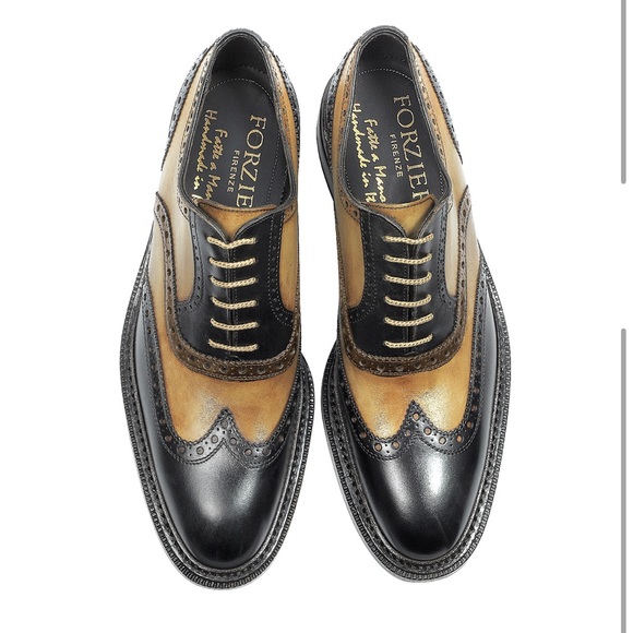 Forzieri Italian Hancrafted two-tone Wingtips - Picture 2 of 5